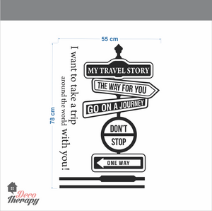 My Travel Story Sign Post Wall Sticker