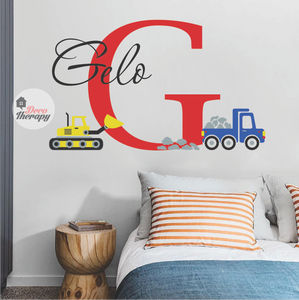 Customized Name Gelo Tractor Design Wall Sticker