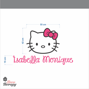 Customized Name Hello Kitty Design Wall Sticker