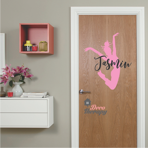 Customized Name Jump Silhoutte Design Wall Sticker