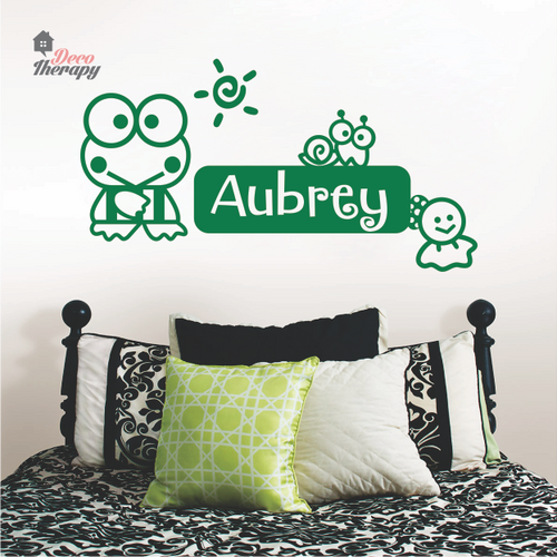 Customized Name Kerropi Design Wall Sticker