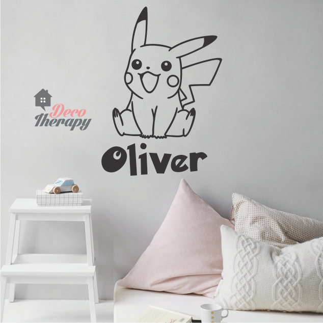 Customized Name Pokemon Pikachu Design Wall Sticker