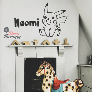 Customized Name Pokemon Pikachu Design Wall Sticker