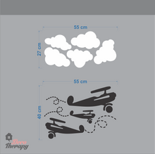 Load image into Gallery viewer, Customized Name Airplanes &amp; Clouds V1 Design Wall Sticker