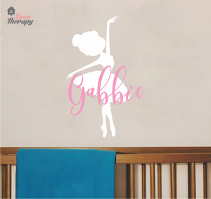 Customized Name Ballerina Design Wall Sticker