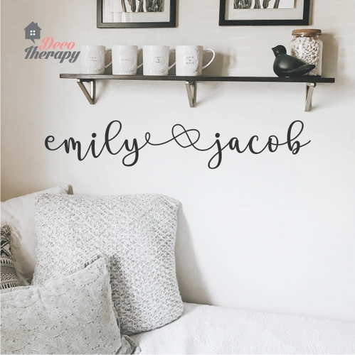 Customized Name Couple Design Wall Sticker