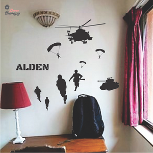 Customized Name Military Soldiers Design Wall Sticker