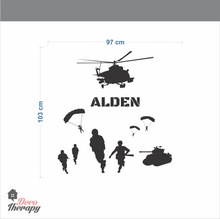 Load image into Gallery viewer, Customized Name Military Soldiers Design Wall Sticker