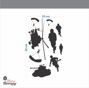 Customized Name Military Soldiers Design Wall Sticker