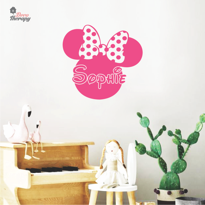 Customized Name Minnie Mouse Design Wall Sticker