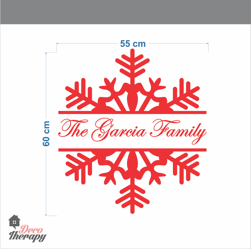 Customized Name Snowflake Design Wall Sticker