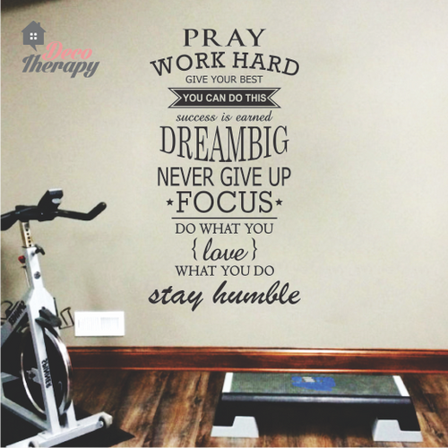 Pray Work Hard Dream Big Wall Sticker