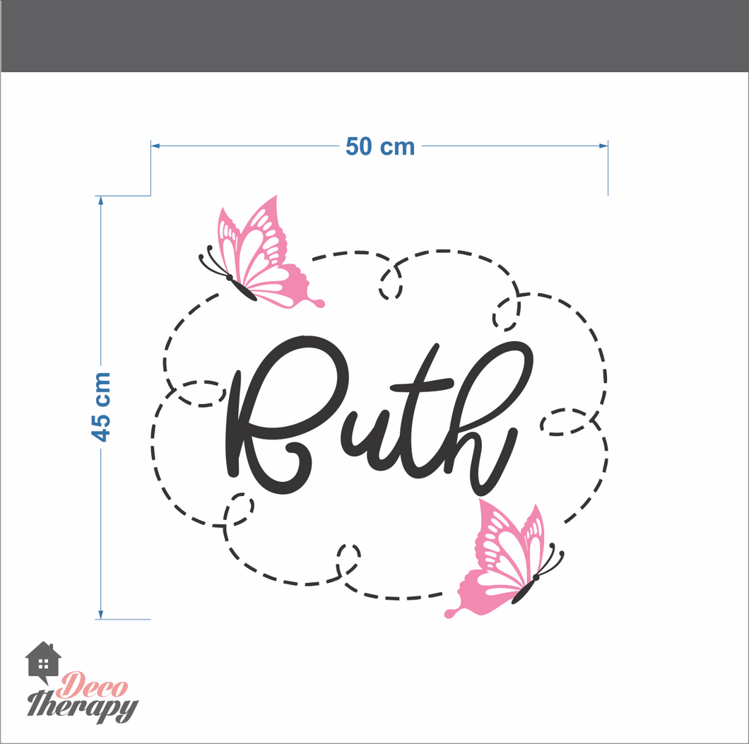 Customized Name Scarlett With Butterflies Design Wall Sticker