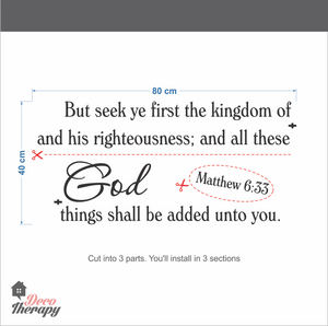 Seek Ye First The Kingdom Of God Matthew Wall Sticker