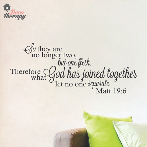 No Longer Two But One Flesh Wall Sticker