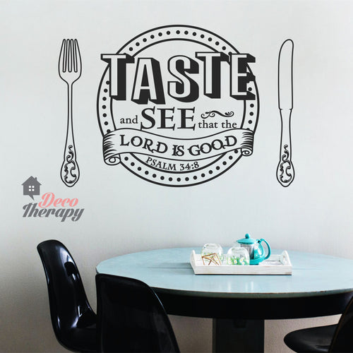 Taste and See Psalm 34 Wall Sticker