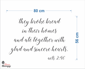 They Broke Bread Wall Sticker