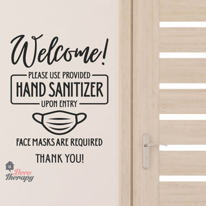 Welcome Please Use Hand Sanitizer Upon Entry Wall Sticker