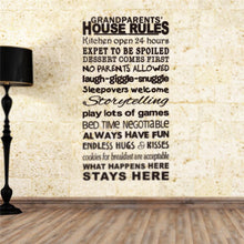 Load image into Gallery viewer, Grandparents House Rules Wall Sticker