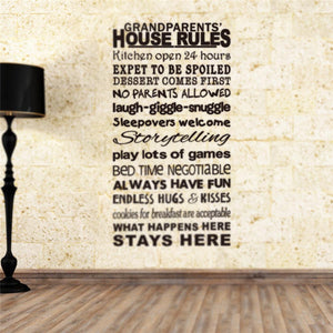 Grandparents House Rules Wall Sticker