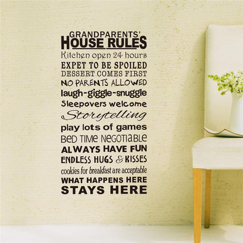 Grandparents House Rules Wall Sticker