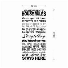 Load image into Gallery viewer, Grandparents House Rules Wall Sticker